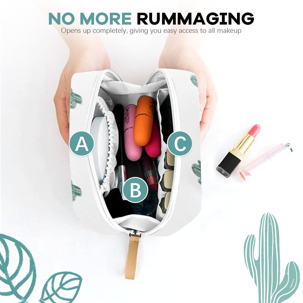 MAYCREATE® Makeup Pouch Bag, Cosmetic Makeup Organizer Bag with Lipstick Slots, Small Cactus Print Travel Makeup Bag for Women, Fashion Makeup Brush Pouch Toiletries Bag (Multi Compartments) MAYCREATE® Makeup Pouch Bag, Cosmetic Makeup Organizer Bag with Lipstick Slots, Small Cactus Print Travel Makeup Bag for Women, Fashion Makeup Brush Pouch Toiletries Bag (Multi Compartments)